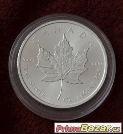 stříbrná mince, investiční stříbro Maple Leaf 1 oz DOKLAD