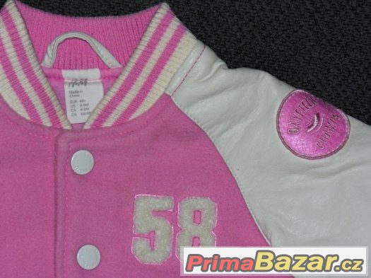 č.214 - Bunda růžovobílá H&M vel.68-74 č.214 - Bunda růžovobílá H&M vel.68-74