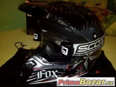Přilba FOX Racing v1 vel.M, Brýle Scott