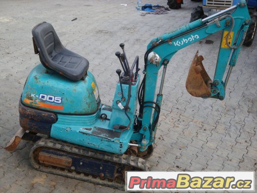 Pásové minirypadlo Kubota k005, minibagr 500kg, podkop