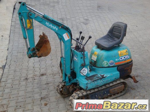 Pásové minirypadlo Kubota k005, minibagr 500kg, podkop