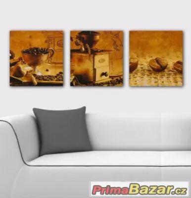 Trojdílný obraz - KÁVA - velikost 60x20 cm