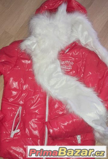 Zimní značková bunda Retro s kapucí a čepicí v. M