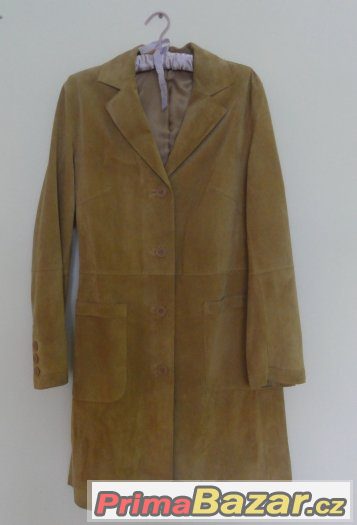 Dámský kabát z broušené kůže