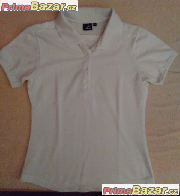 Bílé dámské triko/polokošile s límečkem