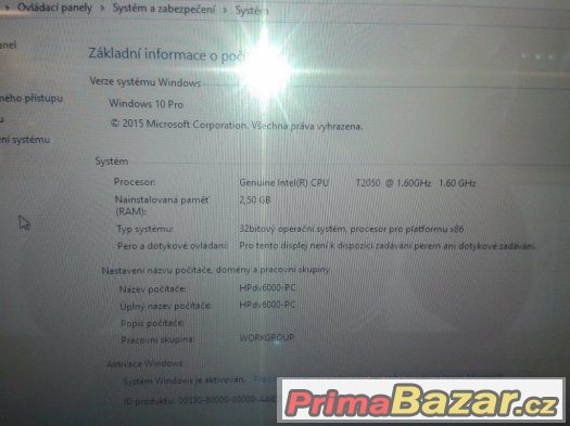 Notebook HP DV 6000 W 10 Pro