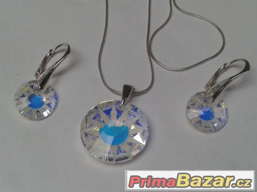 Stříbrný set se Swarovski Sun Pendant, nový