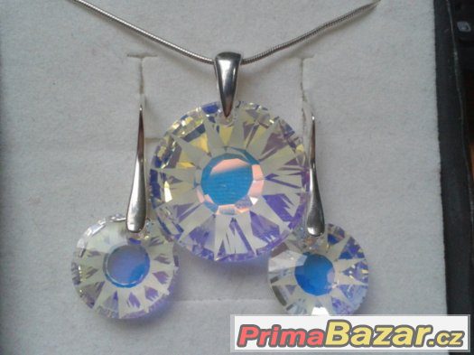 Stříbrný set se Swarovski Sun Pendant, nový