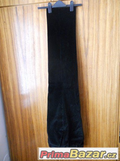 MANGO dámské sametové černé kalhoty