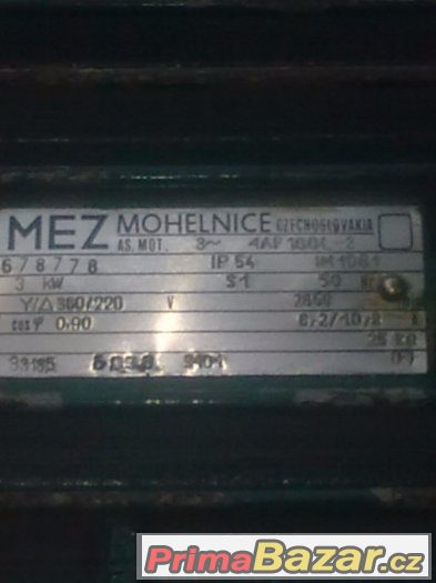 elektromotor patkový 380/220V,3kw,2880ot/min.