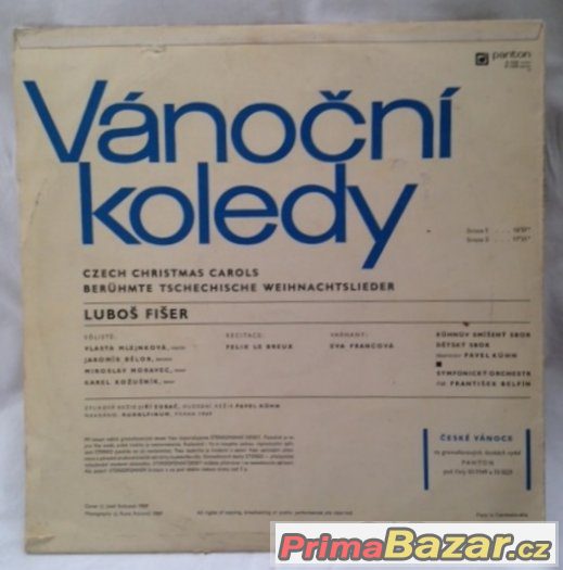 2x LP vinyl gramodesky: VÁNOČNÍ koledy viz.fota