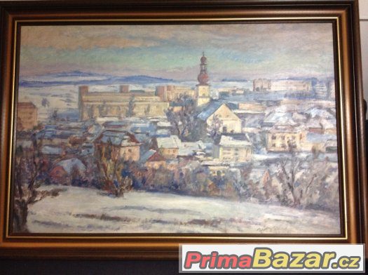 Prodám obraz města ŽĎÁR NAD SÁZAVOU 110x78 cm