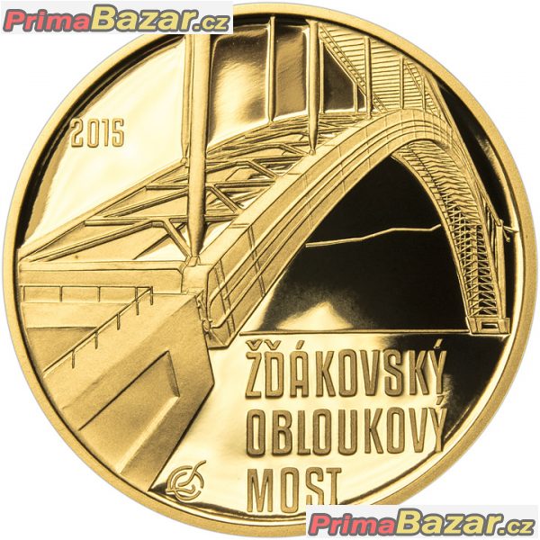 Zlatá pamětní mince 5000 Kč Žďákovský obloukový - PROOF