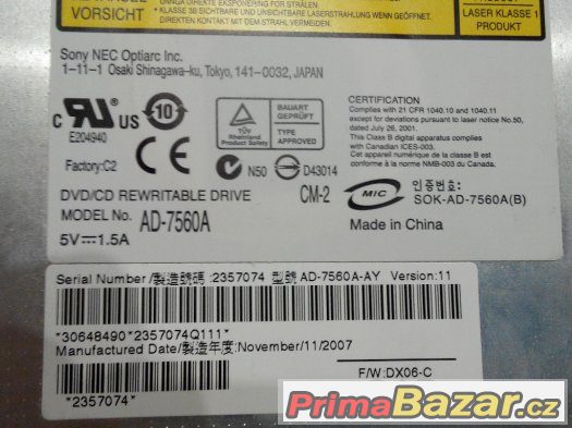 DVD-RW mechanika Sony AD7560A