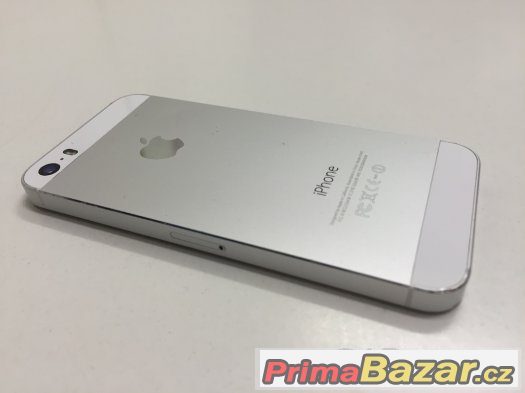 iPhone 5S, Silver, 16GB, TOP stav, kompletní balení + obal,