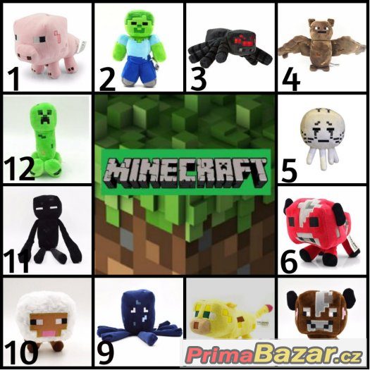 MINECRAFT PLYŠOVÉ FIGURKY 14 DRUHŮ