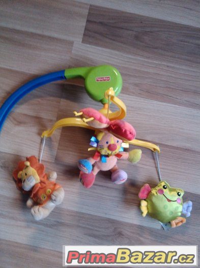 Fisher Price kolotoč nad postýlku+přidám autíčko s klíči