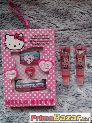 Set gumiček Hello Kitty a dětský lesk na rty Minnie Set gumiček Hello Kitty a dětský lesk na rty Minnie