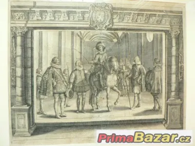 Drezúra koní, Pluvinel z r. 1666, orig. rytina