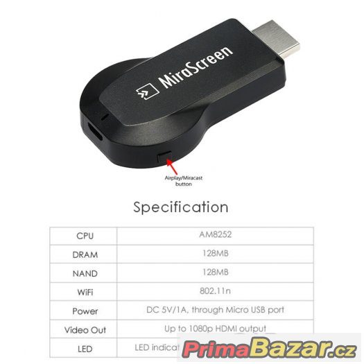 MiraScreen NOVÉ -  ( Miracast/AirPlay/DLNA )