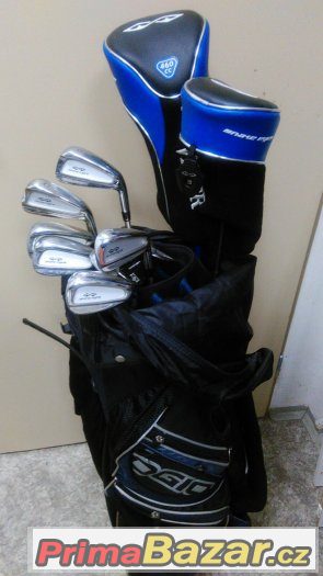 Golf bag plus sada holí a želez značky snake eyes. Golf bag plus sada holí a želez značky snake eyes.