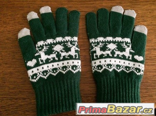 Nové, zimní pletené rukavice, požívání při tuch iPhone.