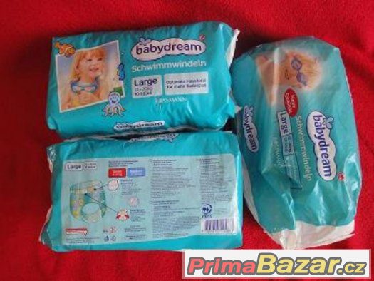 nové 2x balení plavacích plen Babydream po 10 kusech a 1 ote