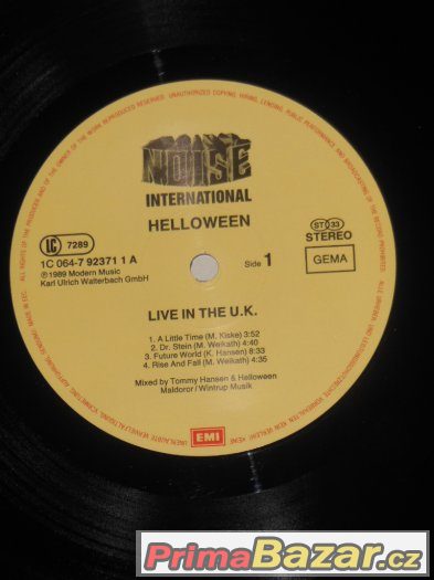 Prodám LP Helloween ‎– Live In The U.K. (1989)