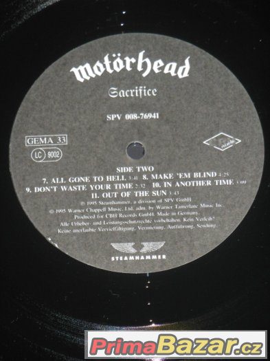 Prodám LP Motörhead ‎– Sacrifice