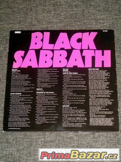 Prodám LP Black Sabbath – Master Of Reality