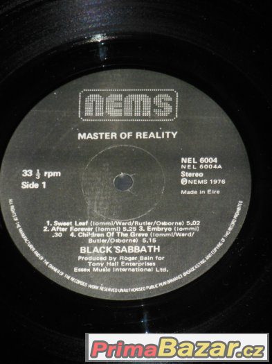Prodám LP Black Sabbath – Master Of Reality