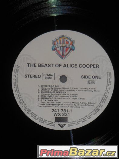 Prodám LP Alice Cooper ‎– The Beast Of Alice Cooper (1989)