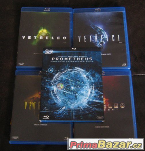Vetřelec kompletní sága 1-4 (Blu-ray) + Prometheus 3D+2D