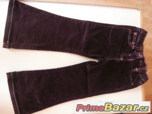 Dětské manšestrové kalhoty tmavě fialové – vel. 98