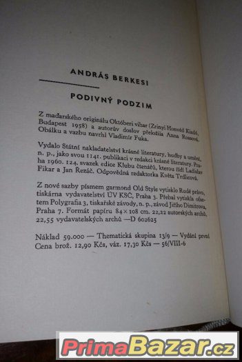 Prodám knihu Podivný podzim