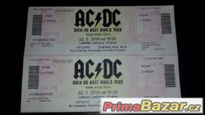 prodam 2 listky na AC DC