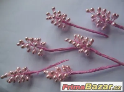 Dekorace.....růžové dekorační větve 1 ks - 10,-Kč