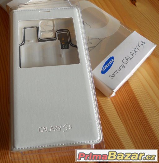 Originál Samsung S-View Pouzdro White pro G900 Galaxy S5