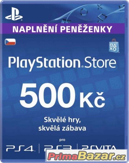 PS4, PS3, PSV - PlayStation Store - kredit 500 Kč