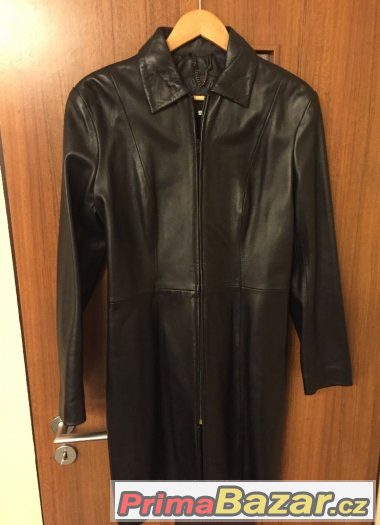 Černý 3/4 kožený kabát zn. KOCMAN