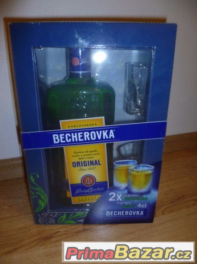 Becherovka 0,7l 38% + 2 skleničky