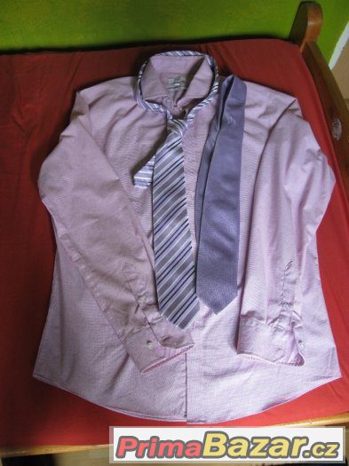 Pánské košile s kravatou, na štíhlou postavu, vel. 39-42