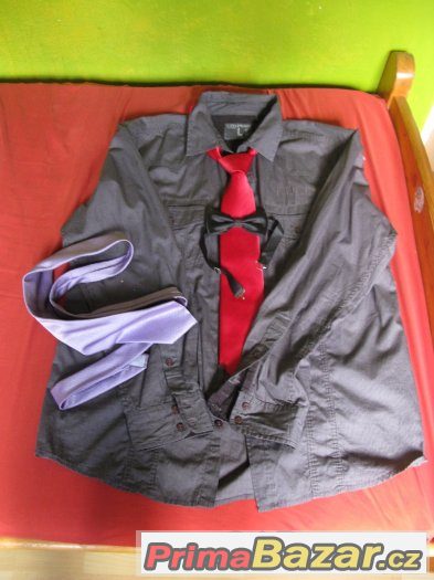 Pánské košile s kravatou, na štíhlou postavu, vel. 39-42
