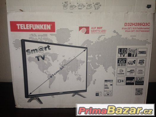 TELEVIZE SMART LED TV TELEFUNKEN - 81 cm-nová rozbalená
