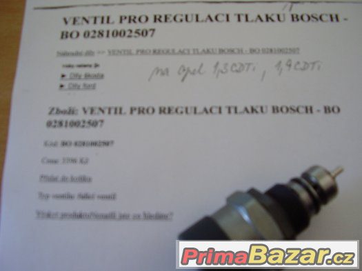 Prodám ventil pro regulaci tlaku BOSCH