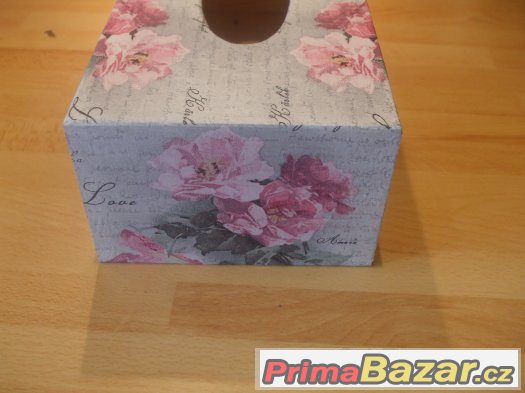 krabička na kapesníky - vintáž divoká růže