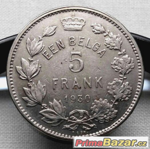 5 franků 1930, Albert I., Belgie