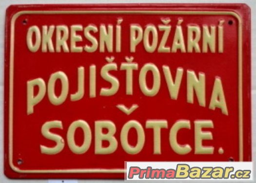 Tabulka pojišťovny v Sobotce