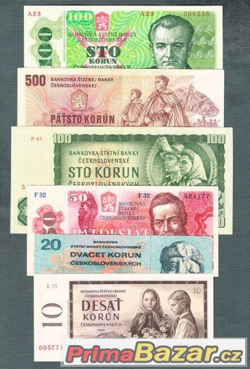 Staré bankovky - sestava 1960-1989 pěkný stav