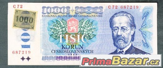 stare-bankovky-1000-kcs-1985-smetana-kolek-pekny-stav